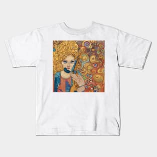 Woman playing a violin Kids T-Shirt